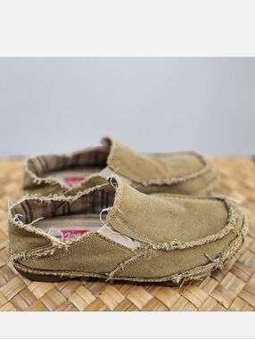 Tony Lama Distressed Canvas Slip-On Shoes Size 10